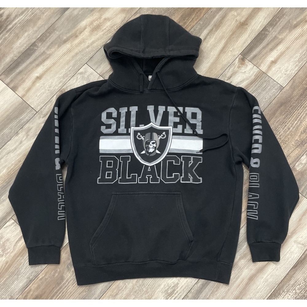 Pro Club Team Raider Nation Heavyweight Sliver & Black Hoodie XL